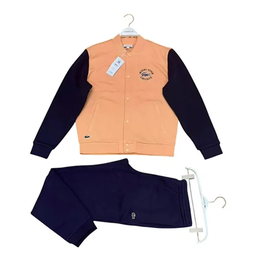 Bộ Quần Áo Nỉ Nam Lacoste Men's Sweatshirt Màu Cam/Xanh Navy Size 5