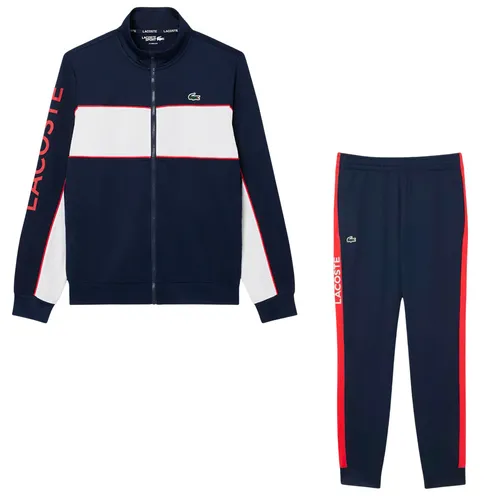 Bộ Quần Áo Nỉ Nam Lacoste Sport Print Branding Zipped Sport Màu Xanh Navy Size 5