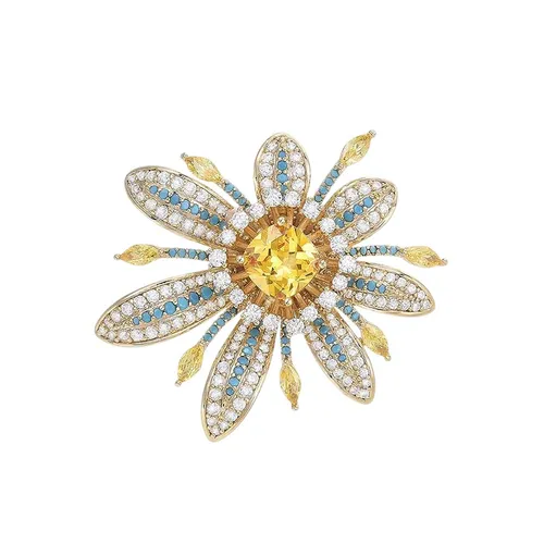 Cài Áo Nữ Meri Floral Sunshine BR916 Màu Vàng