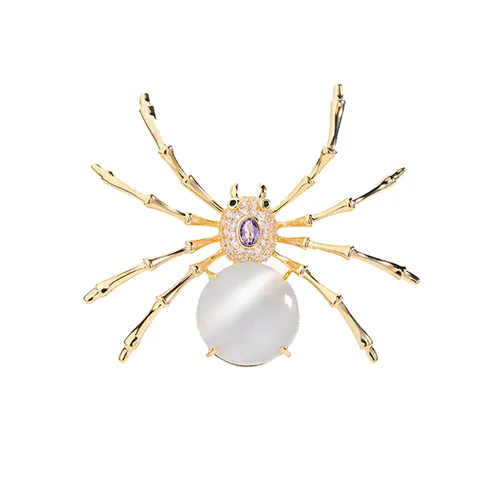 Cài Áo Nữ Meri Charming Spider BR928 Màu Vàng