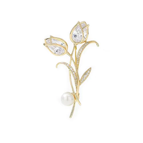 Cài Áo Nữ Meri Gentle Tulip BR930 Màu Vàng