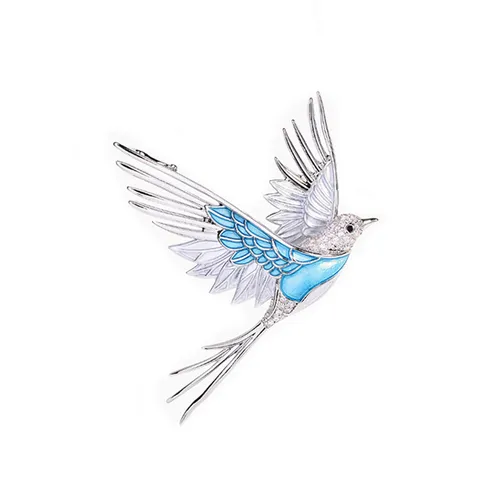 Cài Áo Nữ Meri Sky Dancer BR931 Màu Xanh Bạc