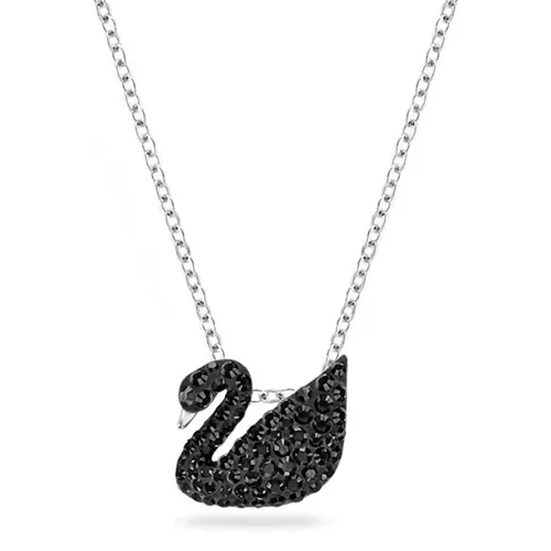 Dây Chuyền Nữ Swarovski Iconic Swan Pendant Swan, Small, Black, Rhodium Plated 5347330 Màu Bạc
