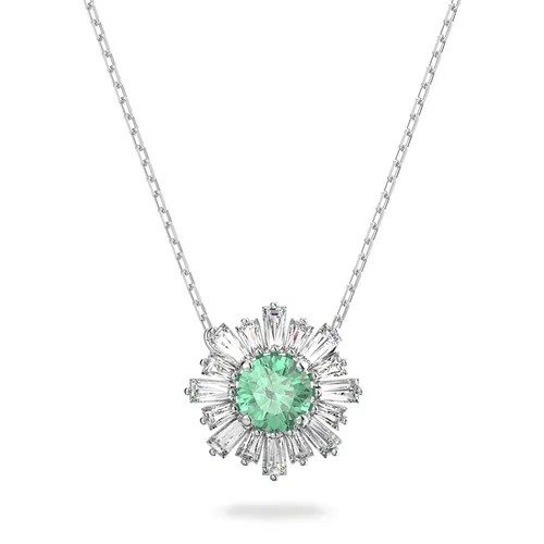 Dây Chuyền Nữ Swarovski Idyllia Pendant Mixed Cuts, Sun, Green, Rhodium Plated 5642963 Màu Bạc/Xanh