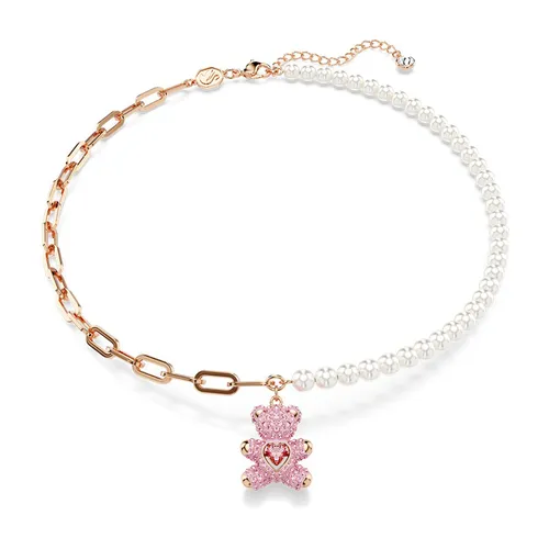 Dây Chuyền Nữ Swarovski Teddy Pendant Crystal Pearl, Bear, Pink, Rose Gold-Tone Plated 5669166 Màu Hồng/Trắng