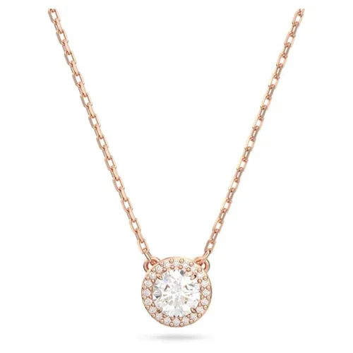 Dây Chuyền Nữ Swarovski Una Angelic Pendant Round Cut, Pavé, White, Rose Gold Tone Plated 5636272 Màu Vàng Hồng