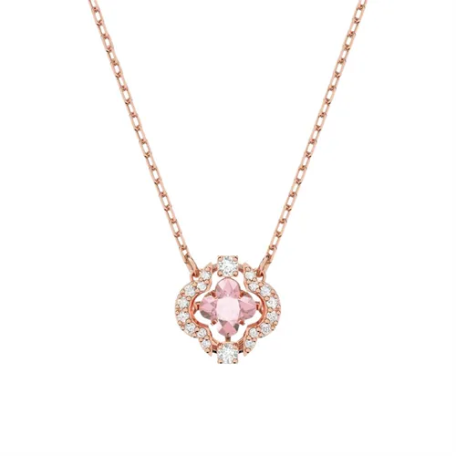 Dây Chuyền Nữ Swarovski Una Necklace Clover, Pink, Rose Gold-Tone Plated 5514488 Màu Vàng Hồng