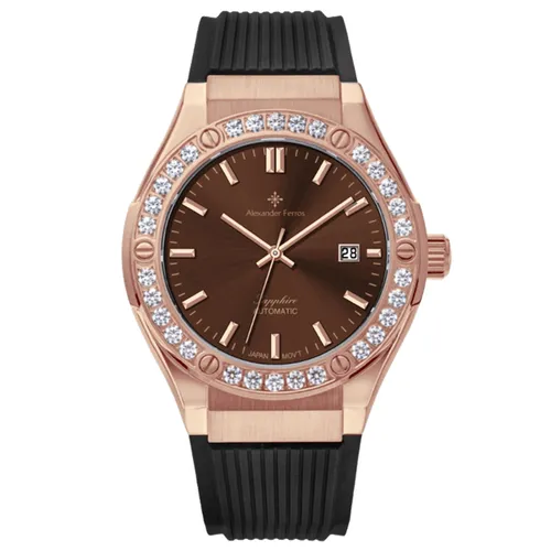 Đồng Hồ Nam Alexander Ferros 6161R-08 Màu Đen - Vàng Hồng