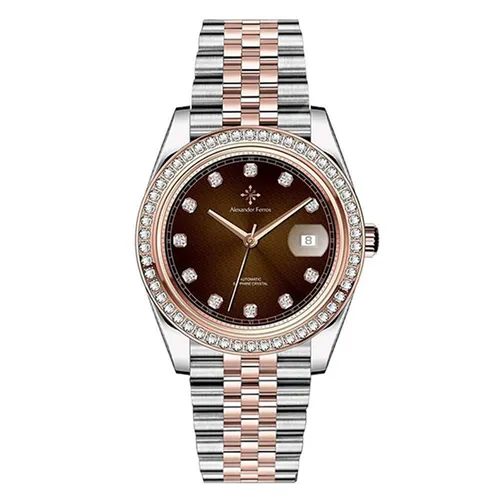 Đồng Hồ Nam Alexander Ferros 8021D/08 Màu Bạc - Nâu