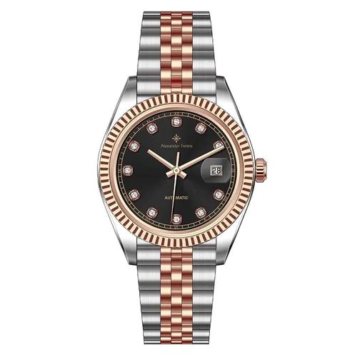 Đồng Hồ Nam Alexander Ferros 8132D/01 Màu Bạc - Đen
