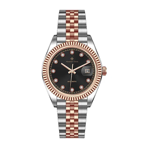 Đồng Hồ Nam Alexander Ferros 8132D/01 Màu Bạc - Vàng Hồng