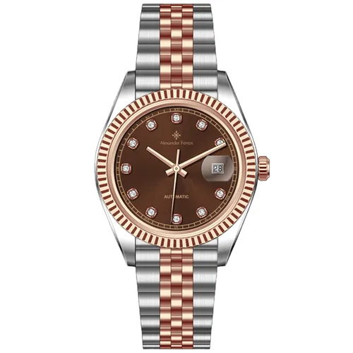 Đồng Hồ Nam Alexander Ferros 8132D/08 Màu Bạc - Vàng Hồng