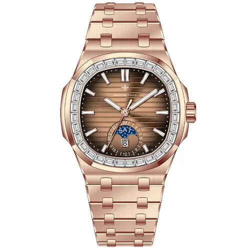 Đồng Hồ Nam Alexander Ferros Automatic 6111R-08 42.5mm Màu Vàng Hồng