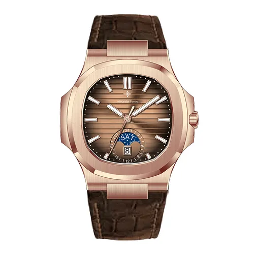 Đồng Hồ Nam Alexander Ferros Automatic 6122R-08 42.5mm Màu Nâu - Vàng Hồng