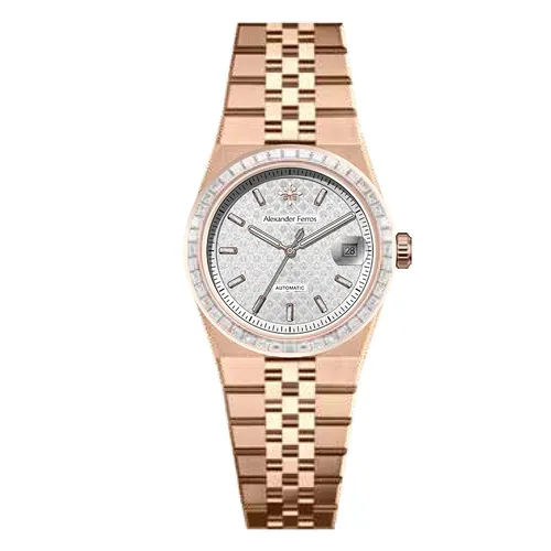 Đồng Hồ Nam Alexander Ferros Automatic 8181R-22 36mm Màu Bạc - Vàng Hồng