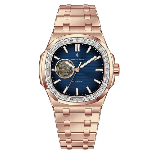 Đồng Hồ Nam Alexander Ferros Automatic Watch 6091R/05 Màu Vàng Hồng/Xanh