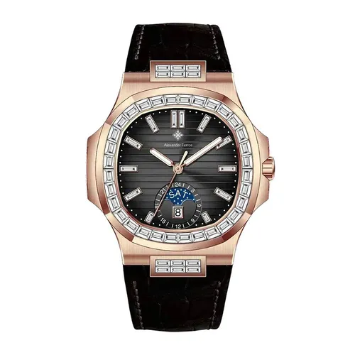 Đồng Hồ Nam Alexander Ferros Automatic Watch 6111R-01 Màu Đen