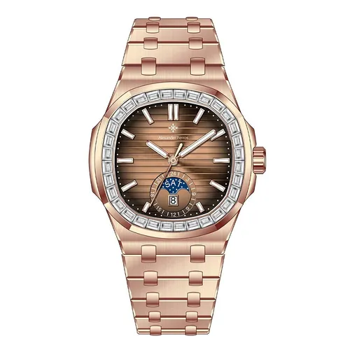 Đồng Hồ Nam Alexander Ferros Automatic Watch 6111R/08 Màu Vàng Hồng/Nâu