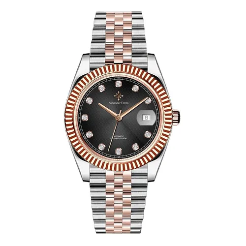 Đồng Hồ Nam Alexander Ferros Automatic Watch 8032D/01 Màu Demi Mặt Đen