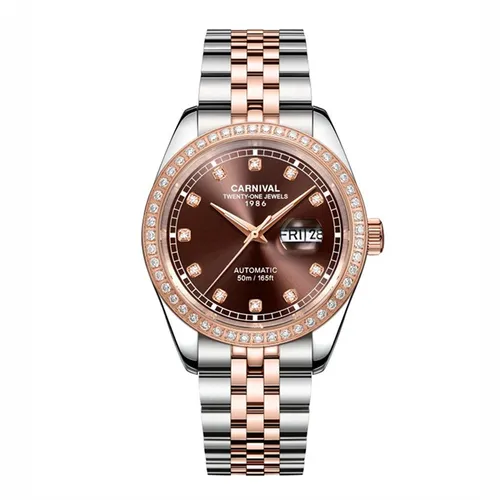 Đồng Hồ Nam Carnival Automatic Watch 8131G2-CH-N Màu Nâu/ Vàng Hồng