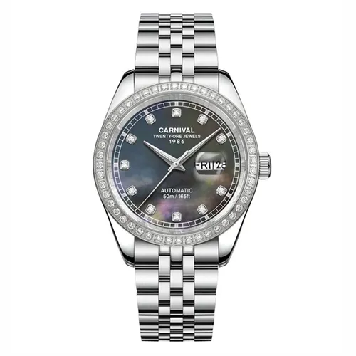 Đồng Hồ Nam Carnival Automatic Watch 8131G2-VT-DK Màu Bạc Đen