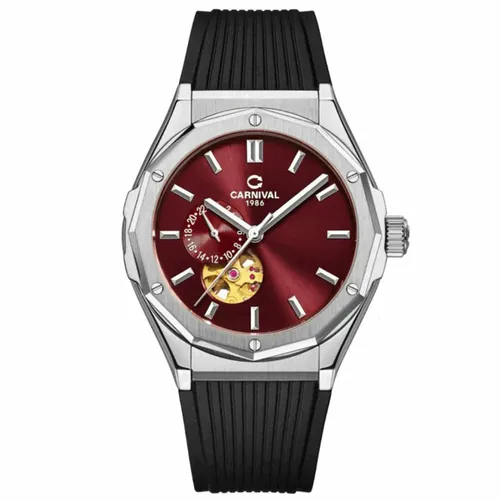 Đồng Hồ Nam Carnival Automatic Watch 8189G-VH-DCS-DO Màu Đỏ Bạc