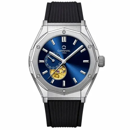 Đồng Hồ Nam Carnival Automatic Watch 8189G-VT-DCS-X Màu Bạc Xanh