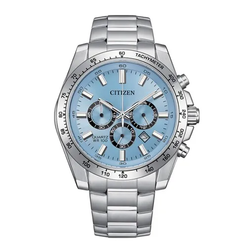 Đồng Hồ Nam Citizen Chronograph Quartz Blue Dial Watch AN8230-59L Màu Bạc