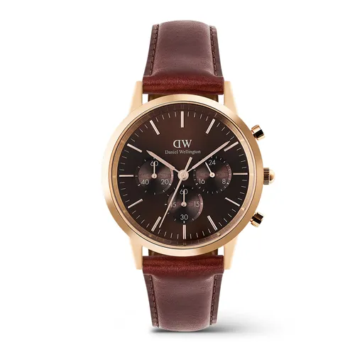 Đồng Hồ Nam Daniel Wellington Iconic Chronograph St Mawes Amber RG DW00100640 Màu Nâu