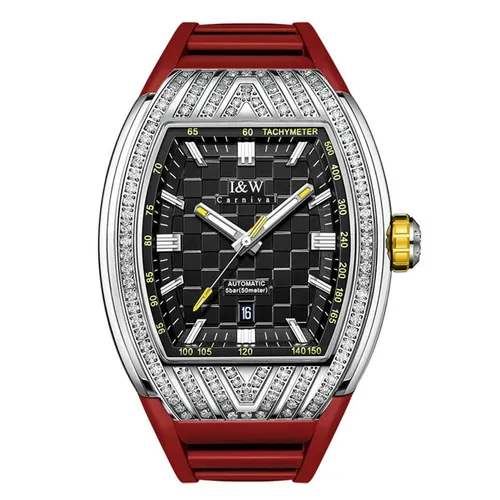 Đồng Hồ Nam I&W Carnival 727G-S4 Màu Đỏ Bạc