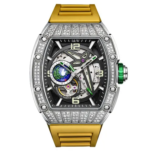 Đồng Hồ Nam I&W Carnival 737G1-S3 Automatic Sport Màu Vàng Xám