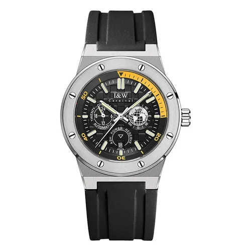 Đồng Hồ Nam I&W Carnival 783G-S2 Automatic Sport Màu Đen Bạc