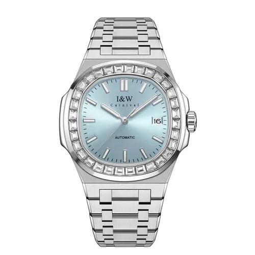 Đồng Hồ Nam I&W Carnival Automatic Watch 750G2-T4 Màu Bạc/Xanh Ngọc