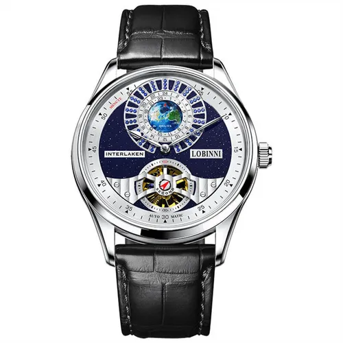 Đồng Hồ Nam Lobinni LB16038G-D2 Màu Đen Bạc