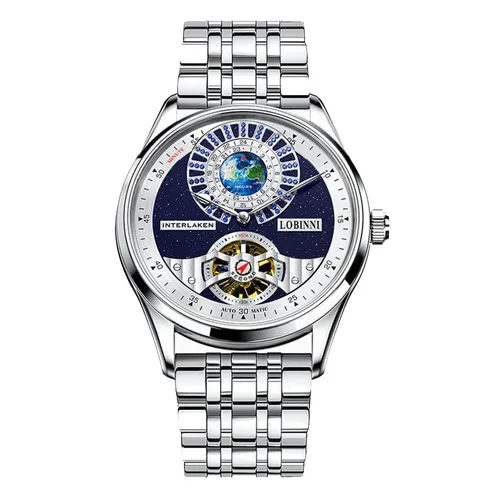 Đồng Hồ Nam Lobinni LB16038G-T2 Màu Xanh Bạc