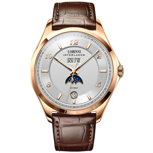 Đồng Hồ Nam Lobinni LB18016G-D1 Màu Nâu - Vàng Hồng