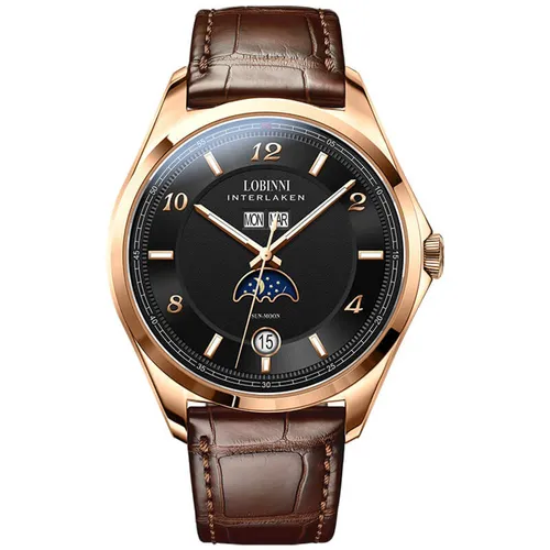 Đồng Hồ Nam Lobinni LB18016G-D2 Màu Nâu Đen