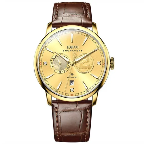 Đồng Hồ Nam Lobinni LB19015G-D3 Màu Nâu - Vàng