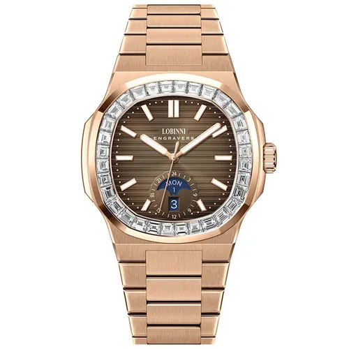 Đồng Hồ Nam Lobinni  LB19069G (19069-A2-T3) Màu Nâu - Vàng Hồng
