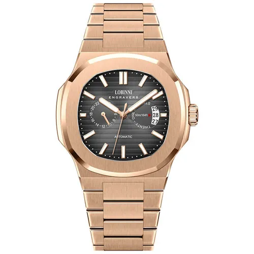 Đồng Hồ Nam Lobinni LB19069G (19069-D1-T2) Màu Đen - Vàng Hồng
