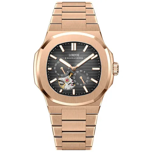 Đồng Hồ Nam Lobinni LB19069G (19069-F1-T2) Màu Đen - Vàng Hồng
