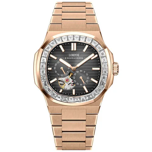 Đồng Hồ Nam Lobinni LB19069G (19069-F2-T2) Màu Đen - Vàng Hồng