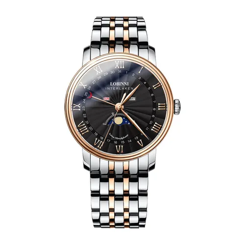 Đồng Hồ Nam Lobinni Quartz Watch LB3603G-T2 Màu Demi Mặt Đen