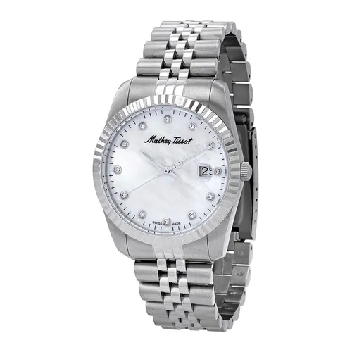 Đồng Hồ Nam Mathey Tissot II Quartz Crystal Mother Of Pearl Dial Watch H710AI Màu Bạc