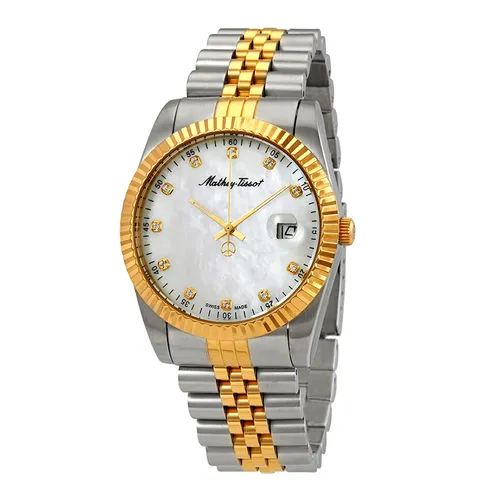 Đồng Hồ Nam Mathey Tissot II Quartz Crystal Mother Of Pearl Dial Watch H710BI Màu Demi