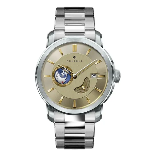 Đồng Hồ Nam Poniger Automatic Watch P523G-T2 Màu Bạc Vàng