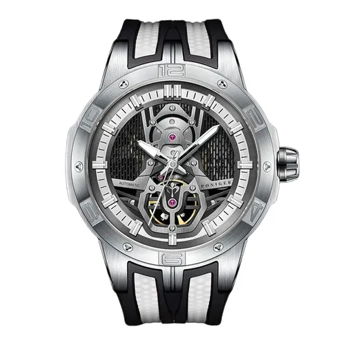 Đồng Hồ Nam Poniger Men's Skeleton Watch P620G-S1 Màu Đen Xám