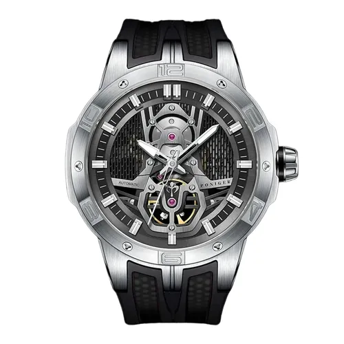 Đồng Hồ Nam Poniger Men's Skeleton Watch P620G-S2 Màu Đen Xám