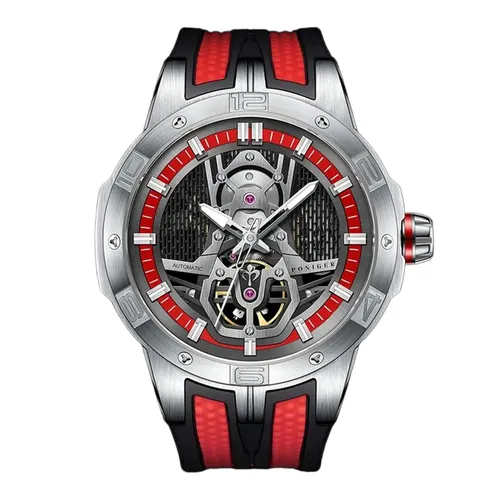 Đồng Hồ Nam Poniger Men's Skeleton Watch P620G-S4 Màu Đỏ - Đen