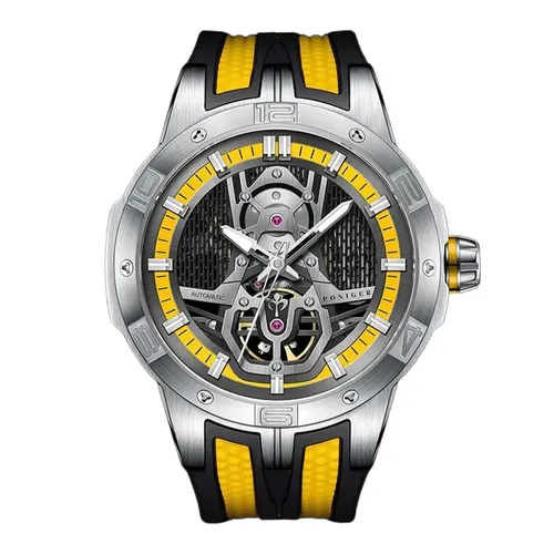 Đồng Hồ Nam Poniger Men's Skeleton Watch P620G-S5 Màu Vàng Đen